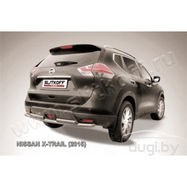 NISSAN X-TRAIL (T32) 2013-2018 защита заднего бампера d57+d57 двойная труба из нержавеющей стали